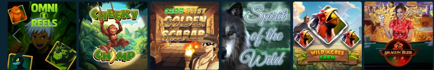Dendera Casino selección de slots con diferentes juegos de tragamonedas